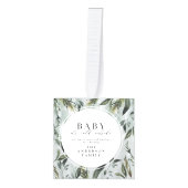 ベビー冷たい外の水彩画のリースの写真 キューブオーナメント (正面)