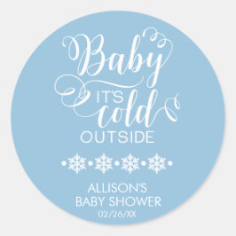 ベビー冷たい外の男の子の赤ちゃんシャワーシール ラウンドシール