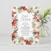 ベビー冷たい外フェスティバル花模様ベビーシャワー 招待状 (スタンド正面)