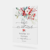 ベビー冷たい外フローラベビーシャワーへようこそ アクリルサイン (傾斜)