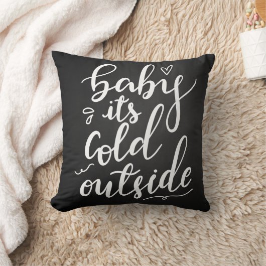 ベビー冷たい外側の手書きの原稿の黒 クッション (ブランケット)