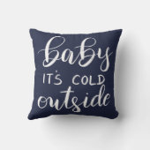 ベビー冷たい外側の手書きの濃紺 クッション (裏面)