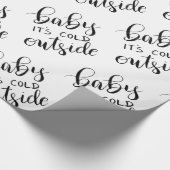 ベビー冷たい外側の手書きの黒い原稿 ラッピングペーパー (角)