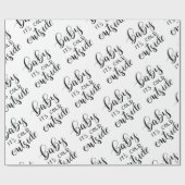 ベビー冷たい外側の手書きの黒い原稿 ラッピングペーパー (フラット)