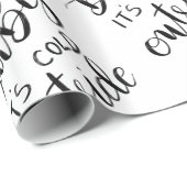 ベビー冷たい外側の手書きの黒い原稿 ラッピングペーパー (ロールコーナー)