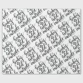 ベビー冷たい外側の手書きの黒い原稿 ラッピングペーパー (フラット)