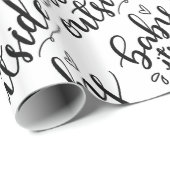 ベビー冷たい外側の手書きの黒い原稿 ラッピングペーパー (ロールコーナー)