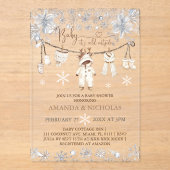 ベビー冷たい外服赤ちゃんシャワー アクリル招待状 (正面)