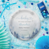 ベビー冷たい外水色ブルースノーフレーク ペーパープレート (パーティー)