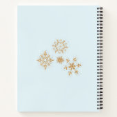 ベビー冷たい外金ゴールドの雪が青 ノートブック (裏面)