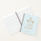 ベビー冷たい外金ゴールドの雪が青 ノートブック (内部)