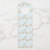 ベビー冷たい外金ゴールドの雪が青 ボトルネックタグ (裏面)