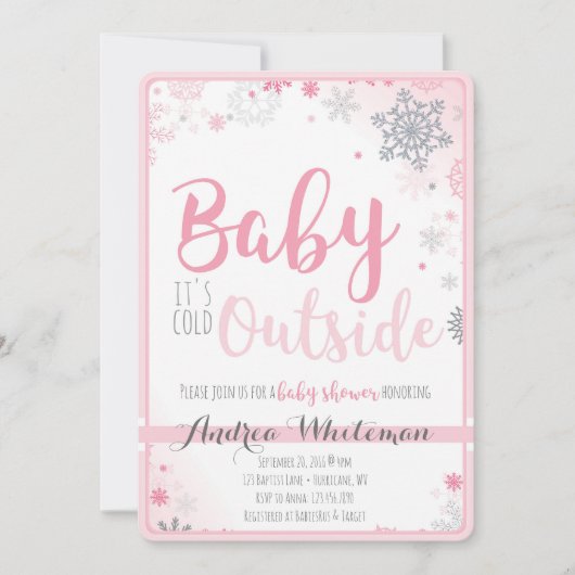 ベビー冷たい屋外ベビーシャワー招待状 招待状 (正面)