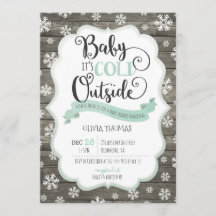 ベビー冷たい屋外ベビーシャワー招待状