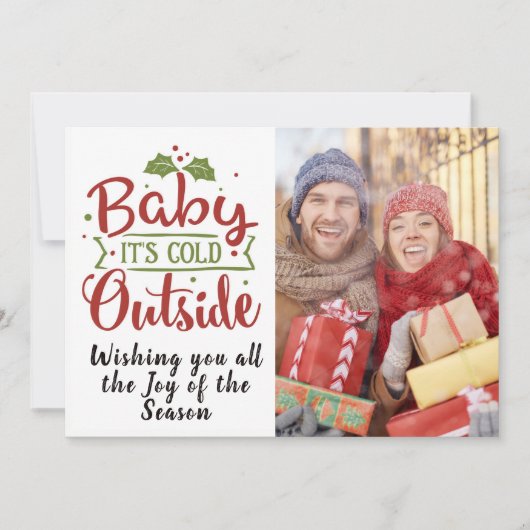 ベビー冷たい/クリスマス引用文/両面カード/赤 シーズンカード (正面)