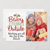 ベビー冷たい/クリスマス引用文/両面カード/赤 シーズンカード (正面/裏面)