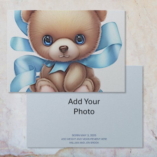 ベビー出生通知カード | 写真の追加 案内状