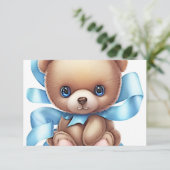 ベビー出生通知カード | 3枚の写真を追加 案内状 (スタンド正面)