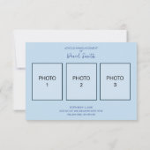 ベビー出生通知カード | 3枚の写真を追加 案内状 (裏面)