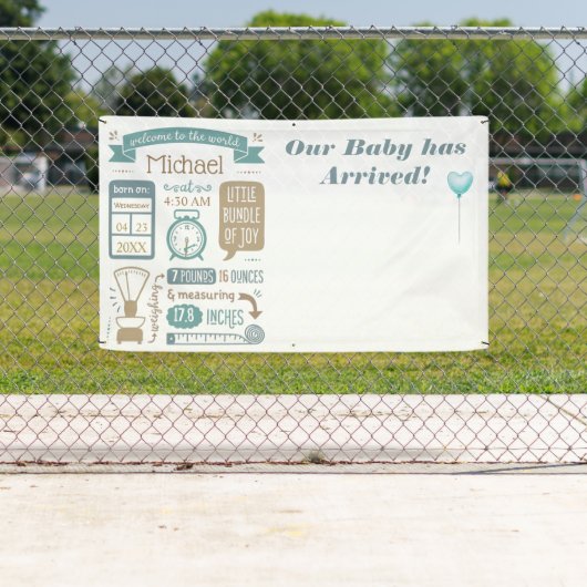 ベビー出産のカスタマイズお知らせ 横断幕 (インサイチュ)