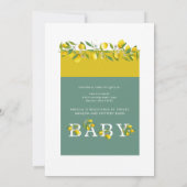 ベビー分析視点かわいいレモン仮想ベビーシャワー 招待状 (裏面)