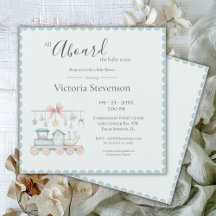 ベビー列車のベビーシャワーに搭乗