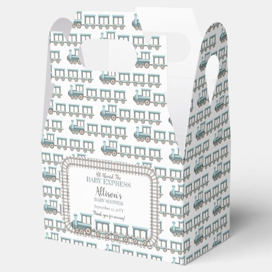 ベビー列車の男の表現子の赤ちゃんシャワーに乗って フェイバーボックス (オープン)