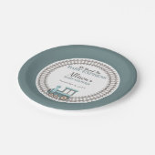 ベビー列車の男の表現子の赤ちゃんシャワーに乗って ペーパープレート (アングル)