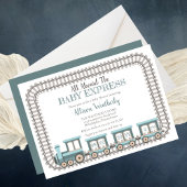 ベビー列車の男の表現子の赤ちゃんシャワーに乗って 招待状