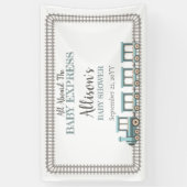 ベビー列車の男の表現子の赤ちゃんシャワーに乗って 横断幕 (縦)