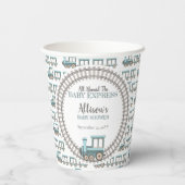 ベビー列車の男の表現子の赤ちゃんシャワーに乗って 紙コップ (裏面)