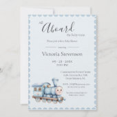 ベビー列車の青い赤ちゃんシャワーに乗って (正面)