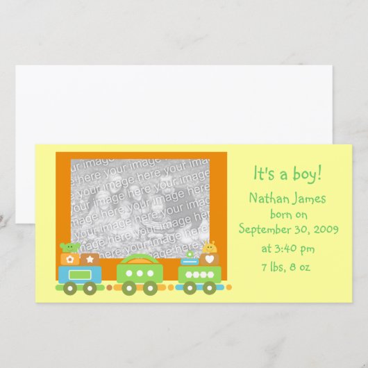 ベビー列車 案内状 (正面/裏面)