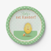 ベビー初のイースターかわいい雛(卵) ペーパープレート (正面)