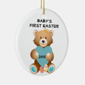 ベビー初のイースターテディベアオーナメント セラミックオーナメント (右)