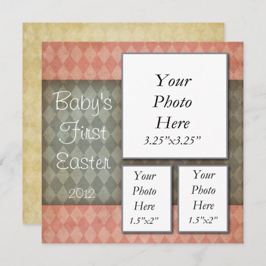 ベビー初のイースターフォトカード シーズンカード (正面/裏面)