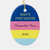 ベビー初のイースターヴィンテージパーソナライズされた復活祭 セラミックオーナメント (裏面)