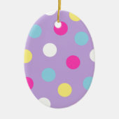 ベビー初のイースター水玉模様パーソナライズされたイースター セラミックオーナメント (正面)