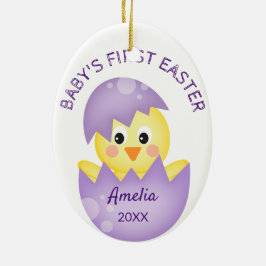 ベビー初のイースター水玉模様パーソナライズされたイースター セラミックオーナメント