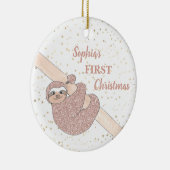 ベビー初のクリスマスグリッタースロスの写真名 セラミックオーナメント (右)