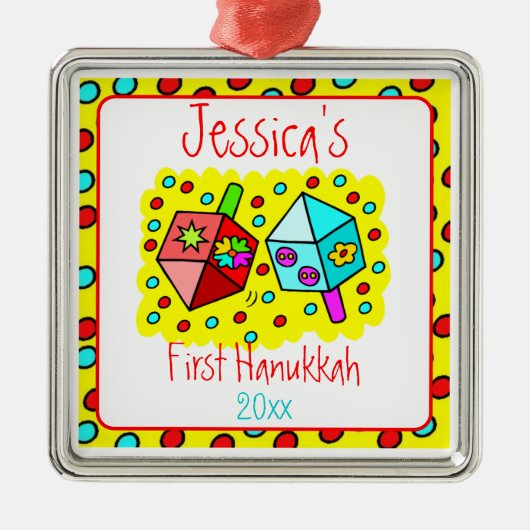 ベビー初のハヌカー メタルオーナメント (正面)