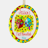 ベビー初のハヌカー – 片面 セラミックオーナメント (右)