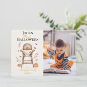 ベビー初のハロウィーンかわいいカボチャのグリーティングカード シーズンカード (スタンド正面)