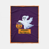 ベビー初のハロウィーンのパーソナライズ名可愛い幽霊 フリースブランケット (正面)