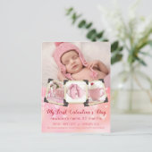 ベビー初のバレンタインデー赤面ピンクの写真 シーズンポストカード (スタンド正面)