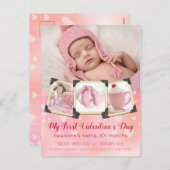 ベビー初のバレンタインデー赤面ピンクの写真 シーズンポストカード (正面/裏面)