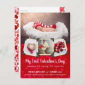 ベビー初のバレンタイン·デー赤いハート シーズンポストカード (正面/裏面)