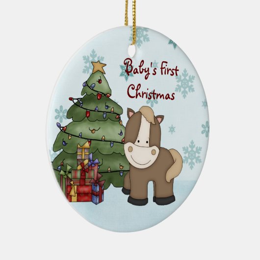 ベビー初のパーソナライズされたクリスマスオーナメント セラミックオーナメント (右)