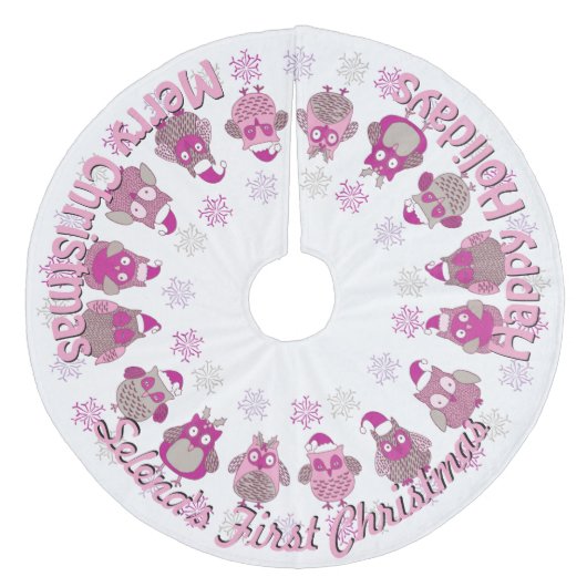 ベビー初のレトロサンタOwls YOUR NAMEツリースカート フリース ツリースカート (正面)