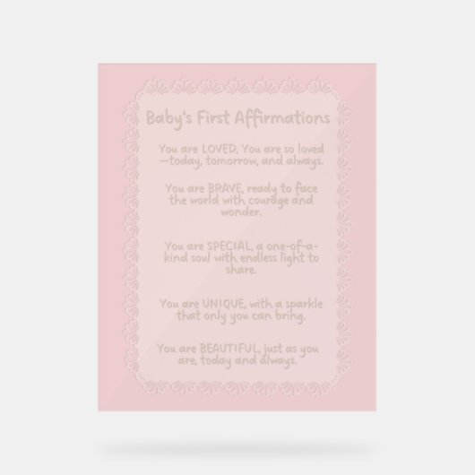 ベビー初の主張 | 前向き子供部屋壁 アクリルサイン (正面)